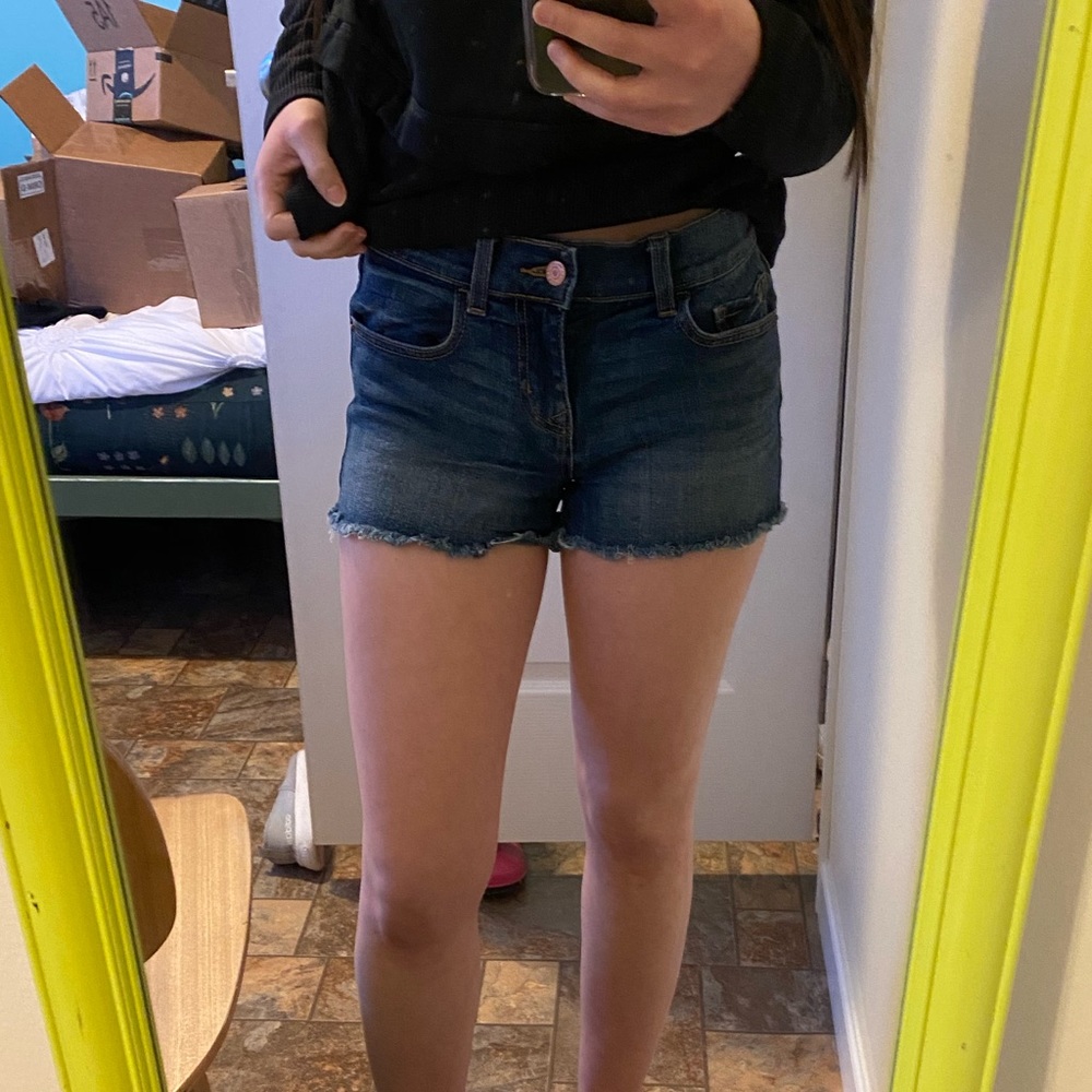 Denim short shorts